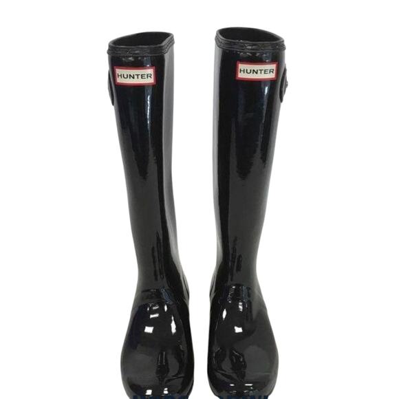 Hunter Original Tour Gloss Black Tall Rain Boots 8 NWOT - Picture 5 of 5